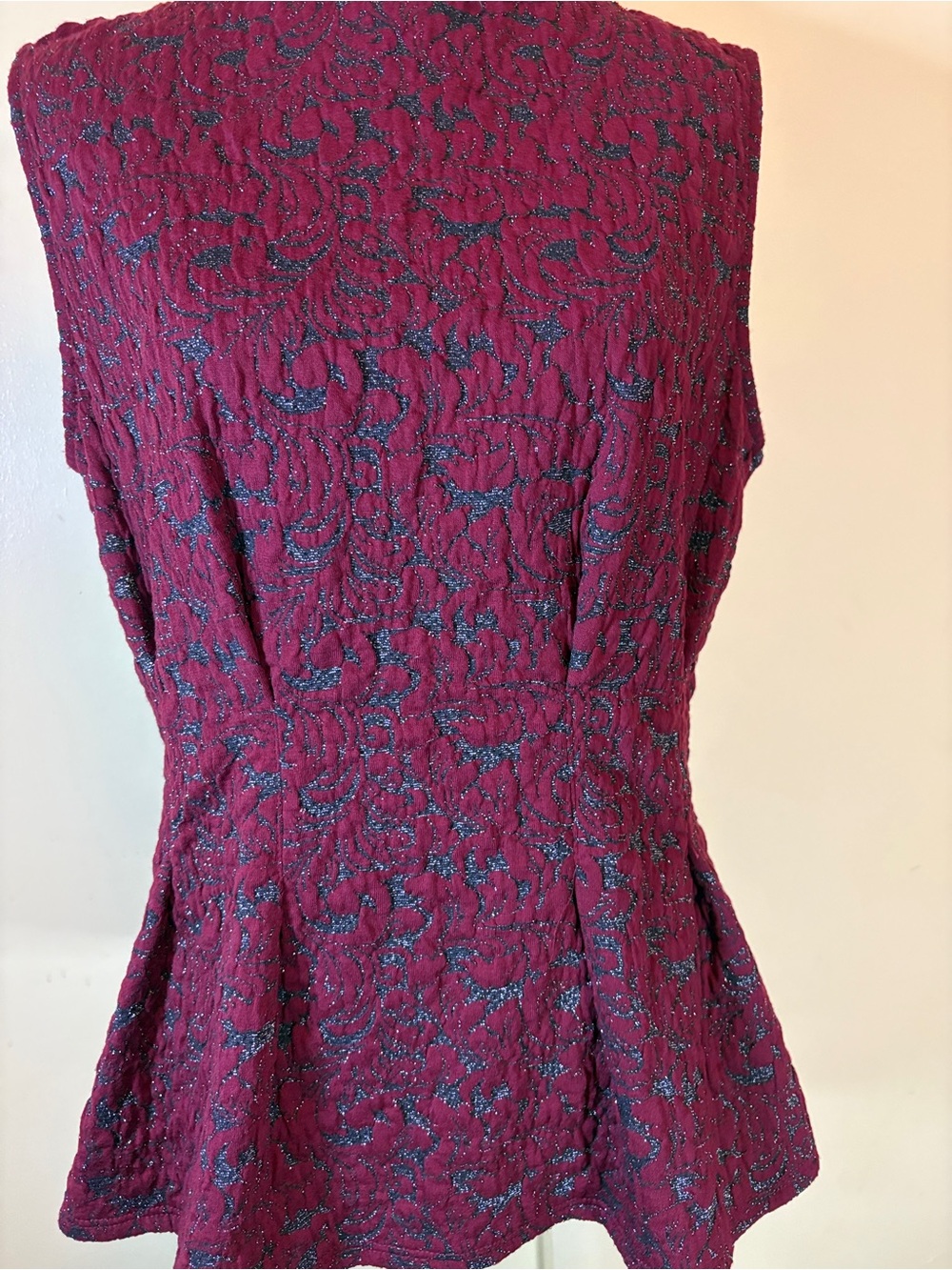 Anthropologie x Eva Franco Jacquard Peplum Top.